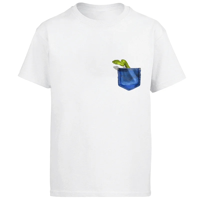 

Snake Pocket graphic t shirts Men Casual Short Sleeve O-neck T-shirt Harajuku Summer Men's clothing