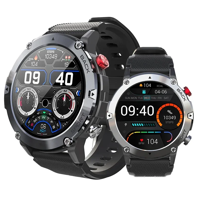 

2024 New Military C21 Smart Watch Men Bluetooth Call Fitness Tracker 5ATM Waterproof Sport Wrist Smartwatch For Android
