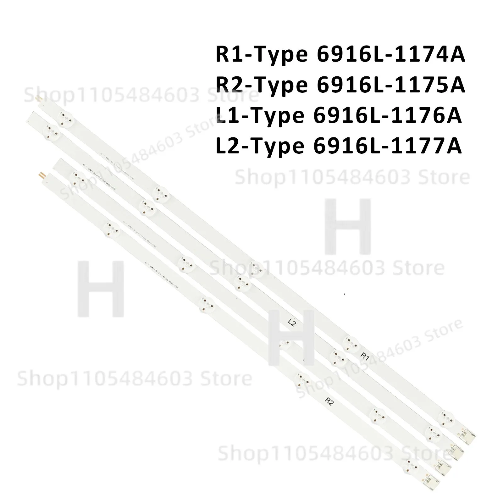 KRDG 4개 LED 백라이트 스트립 LG 47인치 TV용 47LN519C 6916L-1174A 1175A 1176A 1177A