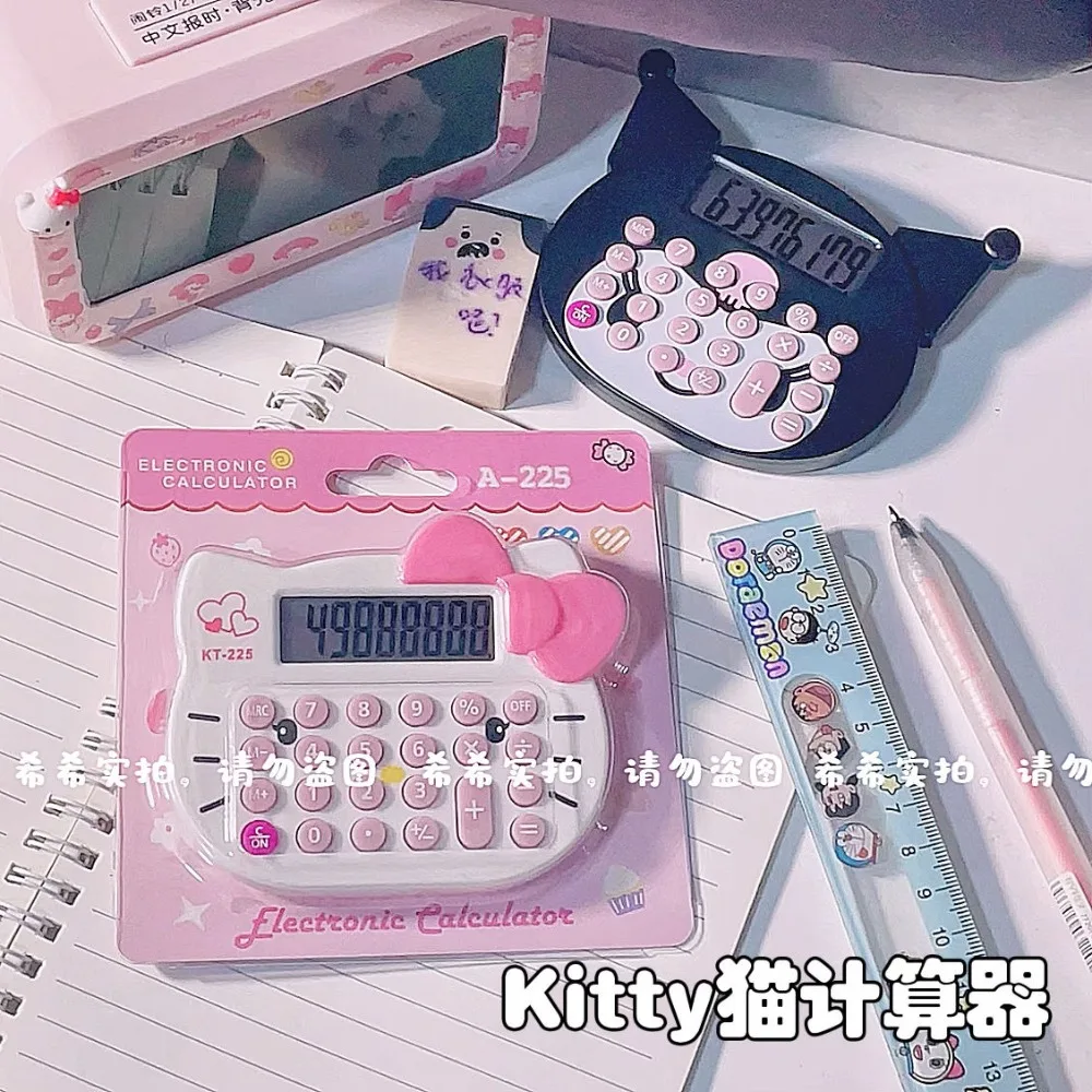 

Sanrio Hello Kitty Kuromi Calculator Cartoon Modeling 8 Digits Portable Office Supplies Student School Supplies Cute Girly Heart