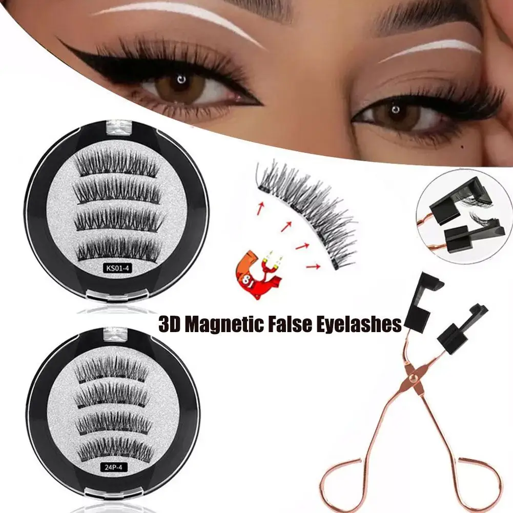 

New 3D Natural Magnetic Eyelashes Handmade Reusable Eyelashes Eyelashes Reusable False Handmade Magnetic False Magnetic L2A5