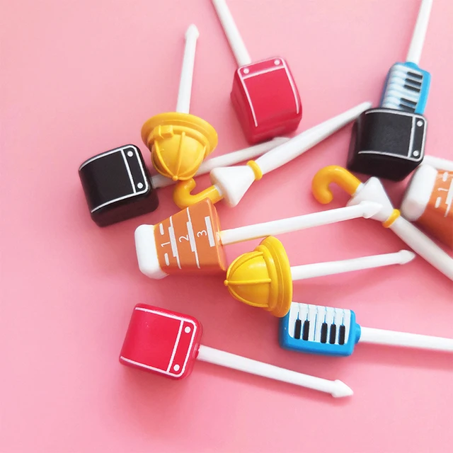 Több Stílusú Aranyos Gyerekek Ételek Fruit Fork Mini Rajzfilm Snack Torta Desszert Villák Bento Ebédek Buli Dekoráció - Image 3