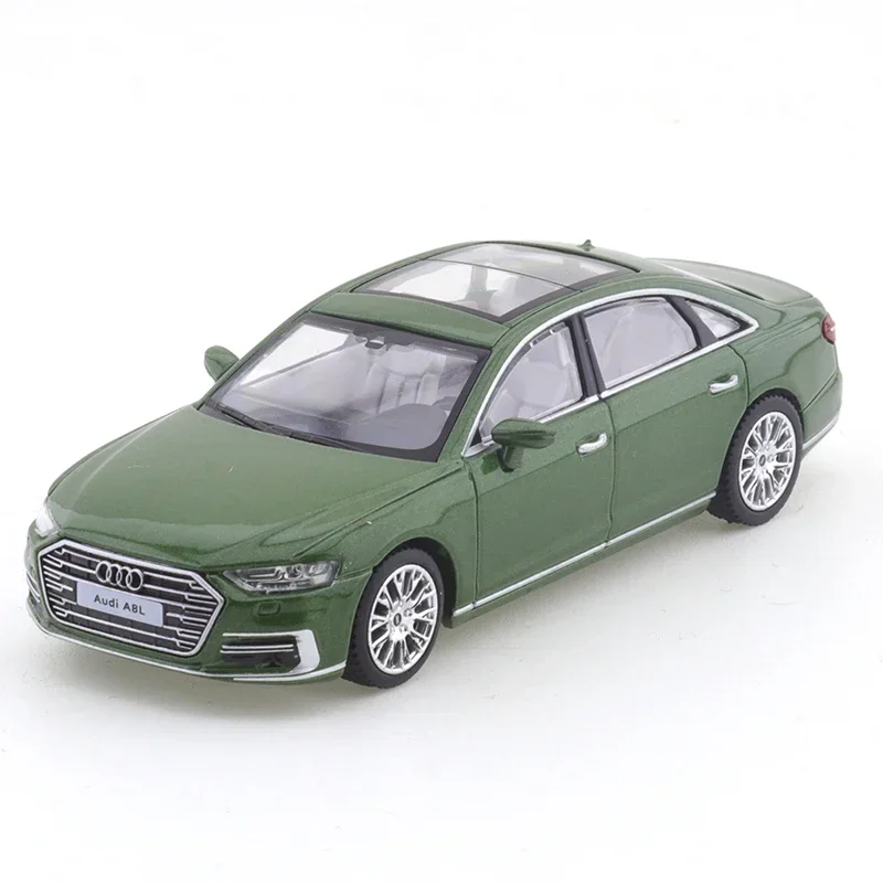 JKM1/64  Audi A8L 2021 A7 Green Vehicle Diecast Automotive Model Ornaments Cas Toys Gift Decorations 2