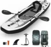 10.2'x35''x8'' Kayak with Detachable Seat SUP-Kayak Set includes Hand Pump/Aluminum Oar/Backpack Kayak Boat for Adults/Kids 1