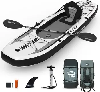 10.2'x35''x8'' Kayak with Detachable Seat SUP-Kayak Set includes Hand Pump/Aluminum Oar/Backpack Kayak Boat for Adults/Kids 1