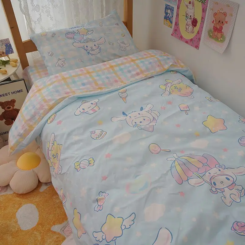 

Sanrio Melody Children's Colorful Cartoon Duvet Cover Animation Set Bedding Bedroom Room Decoration Large Single Bed Size