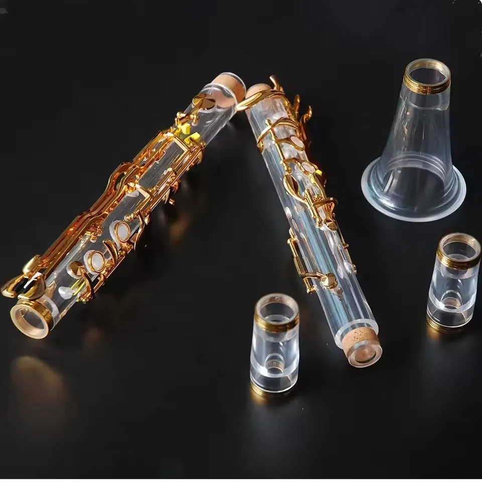 Transparent acrylic tube body system klarinette 18Keys G Clarinet gold-plated 18keys