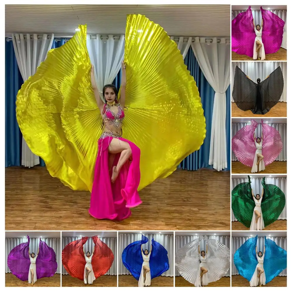 

Belly Dance Wings Costumes Egyptian Egypt Belly Dancing Costume Bellydance Angel Wings Dance Wear with Sticks 10 Colors