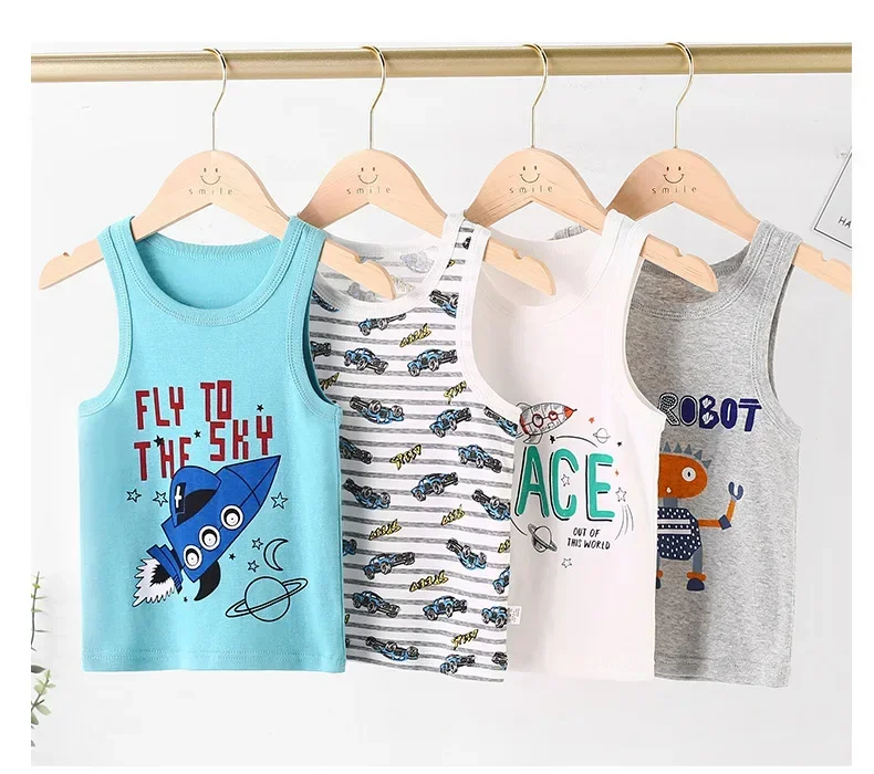 Summer Cotton Bamboo Tank Tops For Kids Girls Outfits Undershirt Teenager Singlets