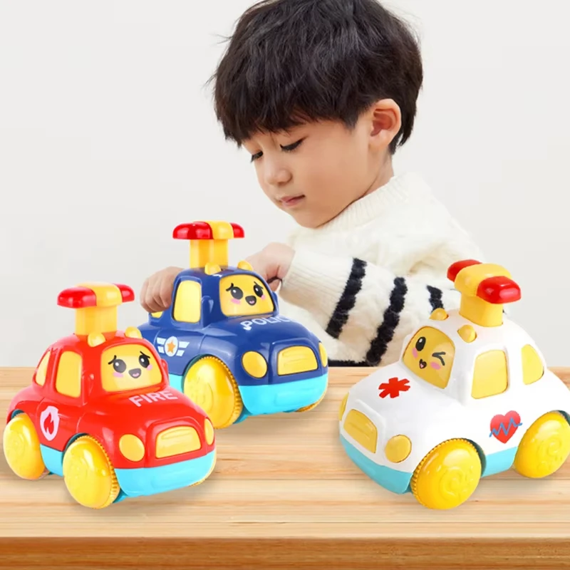 Baby Toy Cars for Boys 1 2 3 Years Gift Press and Go Police Car Educational Toys Pull Back Cars Toys for Toddlers 12 18 Months - 4