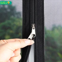 Black, Customized size，Window mesh with zipper Self-adhesive zipper,mosquito nets for windows anti mosquito window door curtain - Image 4