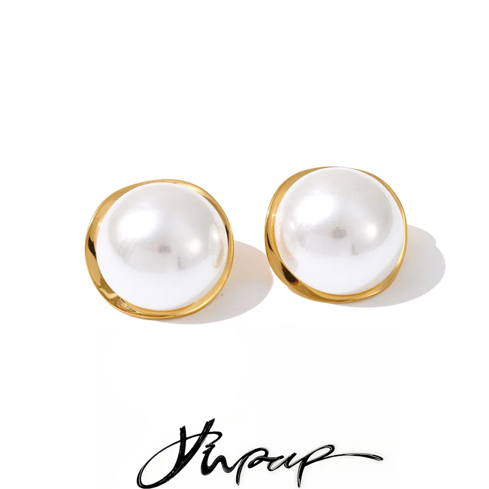 Yhpup Pearls Stud Earrings Women
