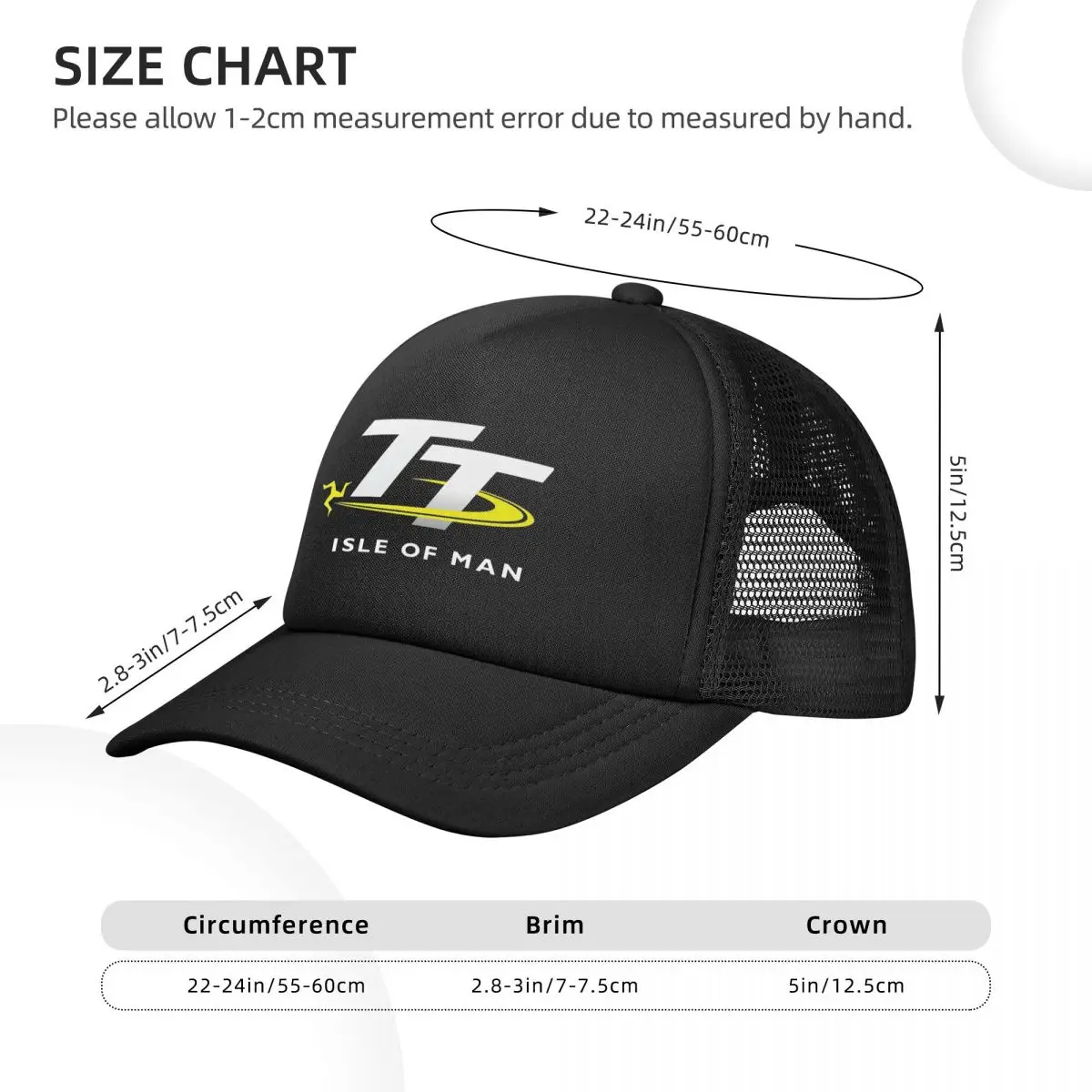 Adult Isle Of Man TT Motorcycle Race Trucker Hats Outdoor Mesh Baseball Caps Polyester Hat Sun Hats Adjustable Sun Hats Summer 2