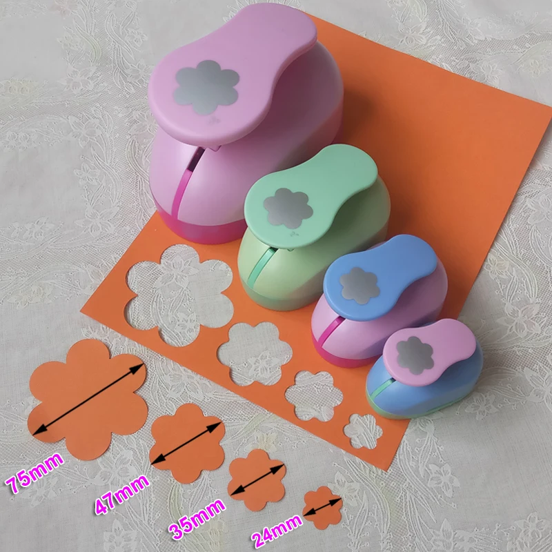 7.5cm 5.0cm 3.8cm 2.5cm 1.5cm flower craft punch Scrapbooking school Paper Puncher eva hole punch 6 petal cutter paper craft punch paper punch hole punching tools paper cutter