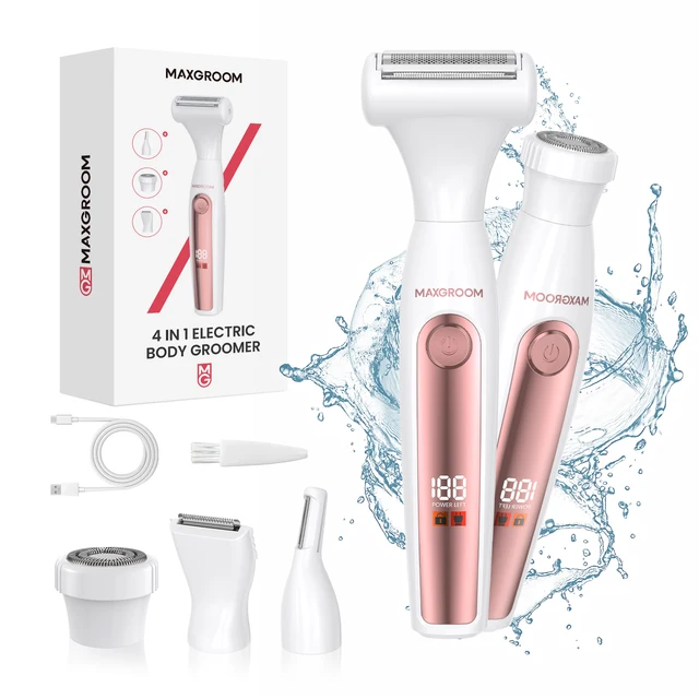 MAXGROOM 4 in 1 Electric Shaver for Women Bikini Trimmer Facial Mustache Shavers Body Underarms Legs Portable Painless Epilator 1