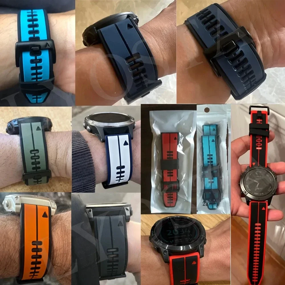 Premium Silicone Quick Release Watch Strap Bracelet - 26mm/22mm Adjustable Wristband for Sports and Outdoor Adventures