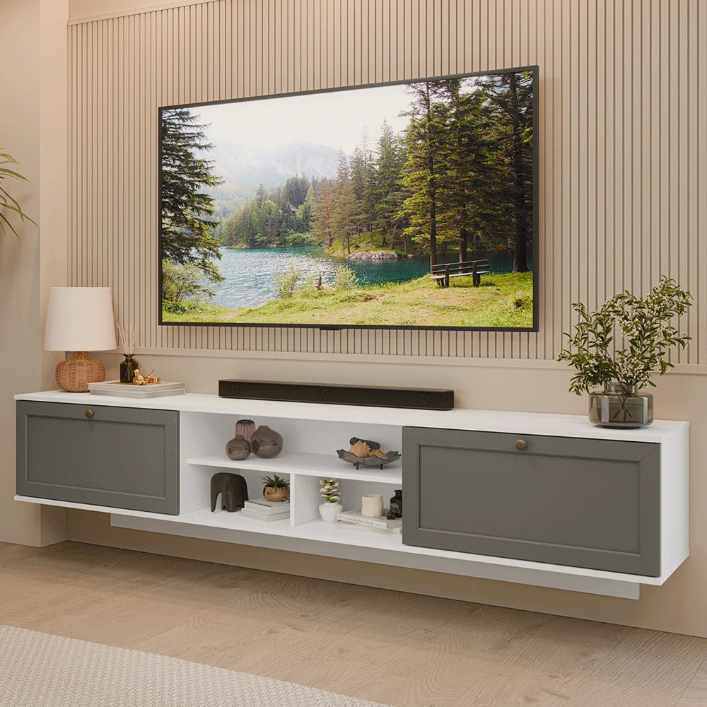 Mueble Mesa Para Tv Rack Madesa Vik 2 Puertas Hasta 80 BG 11