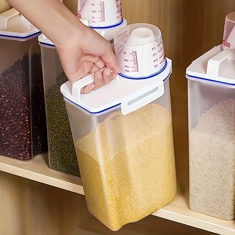Food Storage Canister 1pc Large Capacity Household Sealed Rice Dispenser Kitchen Supplies