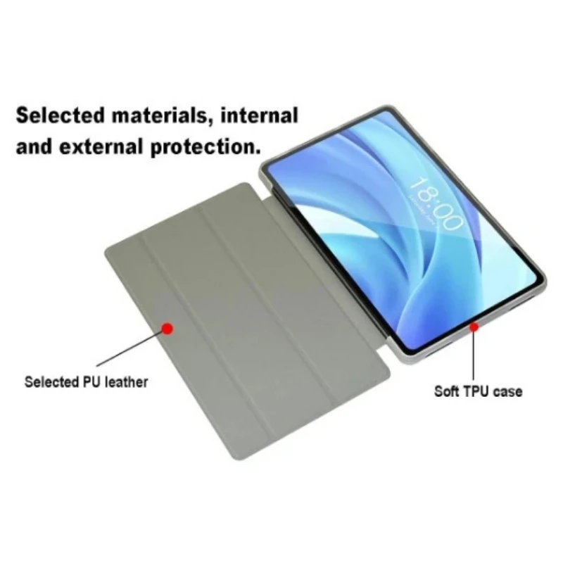 Slim Tablet Cover with Matte TPU Back and Tri-Fold Stand