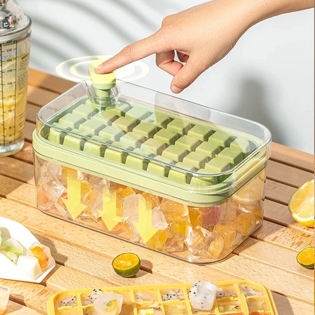 Dropship Ice Cube Tray With Lid And Bin, 64 Pcs Ice Cubes Molds