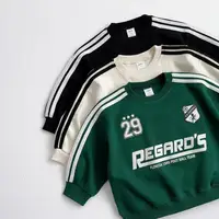 Autumn New Baby Long Sleeve Sweatshirt Cotton Boys Girls Letter Print Loose Pullover Infant Casual Versatile Tops Kids Clothes 1