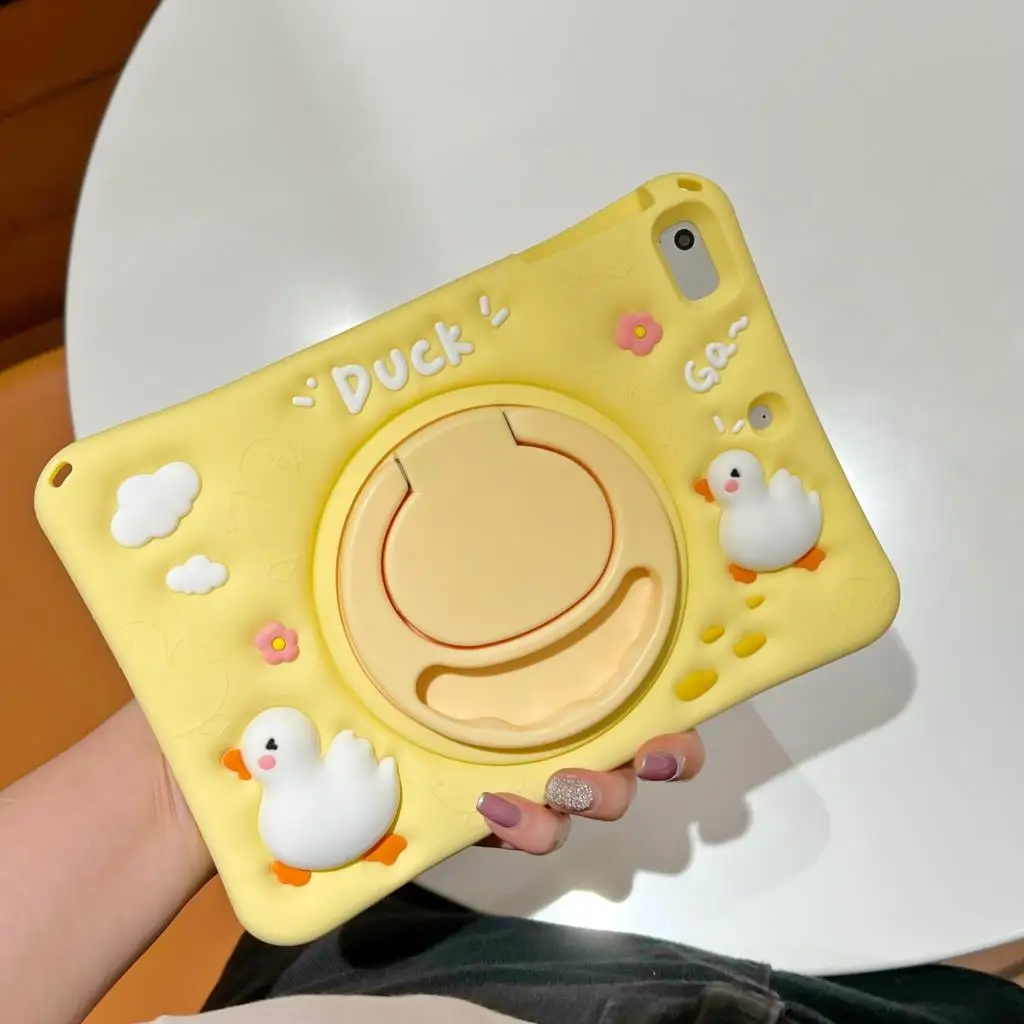 Children's Fun Duck Stand Tablet Case - Bright, Durable, and Protective