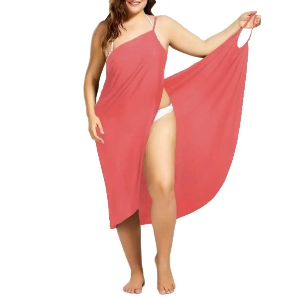 Summer Beach Sexy Women Solid Color Wrap Dress Bikini Cover Up Sarongs Swimwear Swimsuit Women's Clothing swimsuit cover up swimsuit coverup beach suit beach dress set women dresses