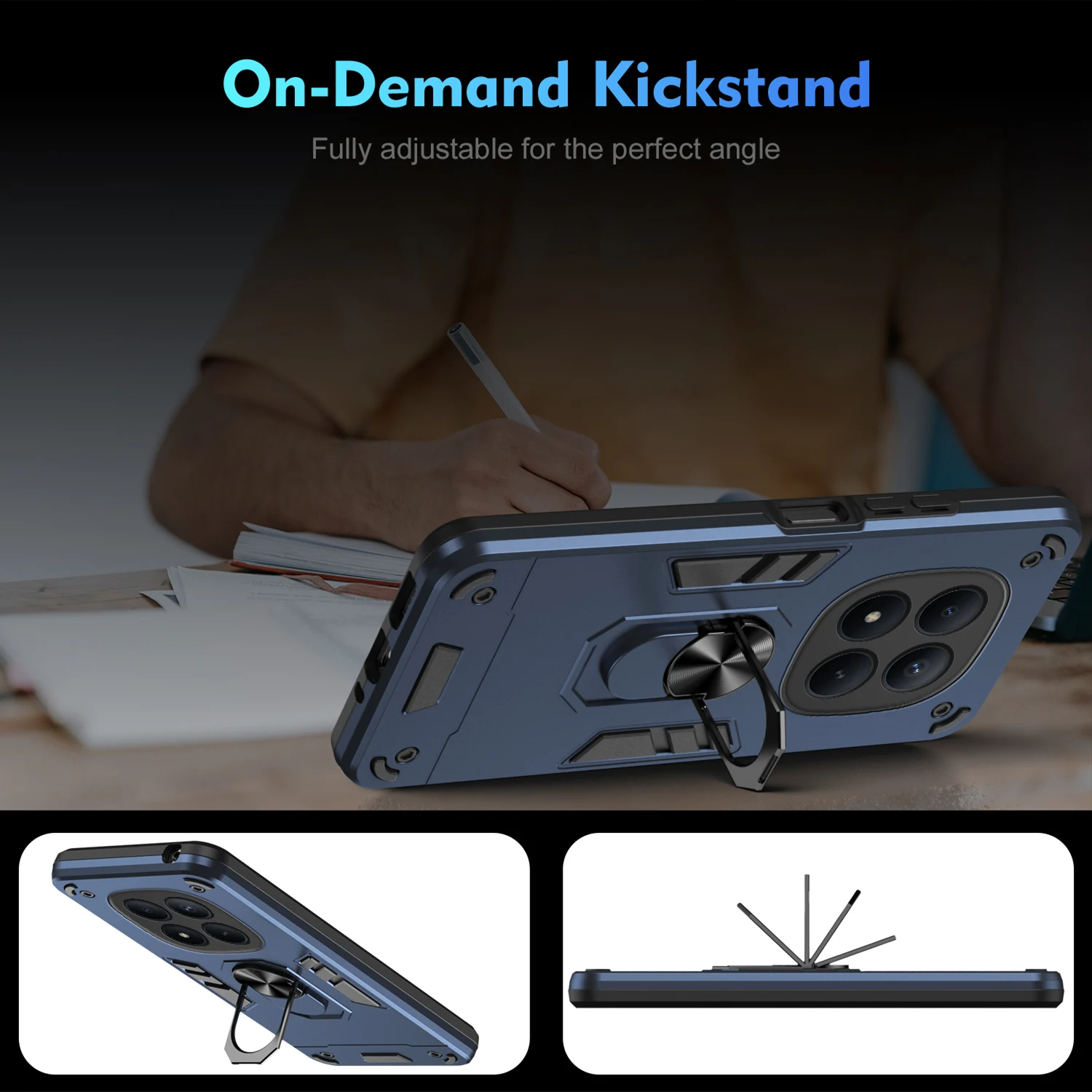 Rugged Shockproof Protective Case with Ring Stand Holder