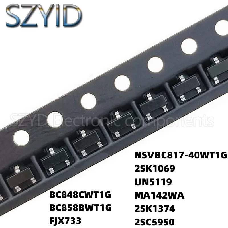 

100 шт. SOT323 BC848CWT1G BC858BWT1G FJX733 NSVBC817-40WT1G 2SK1069 UN5119 MA142WA 2SK1374 2SC5950