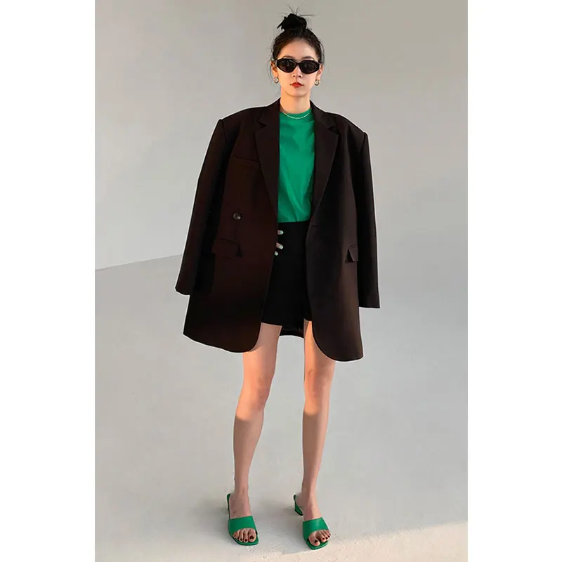 

UNXX Oversized Black Blazer Jacket Women Design Niche Autumn New Loose Silhouette Lazy Style Blazer 2023 Office Lady Coat Jacket