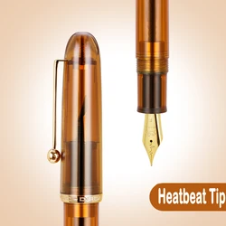 Elegant Acrylic Transparent Fountain Pen - Premium Writing Gift and Office Supply - F(Approx 0.5mm) (H-Transparent Coffee)