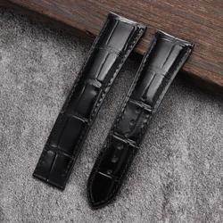 Premium Genuine Leather Waterproof Watch Strap - 22mm (Black - strap)