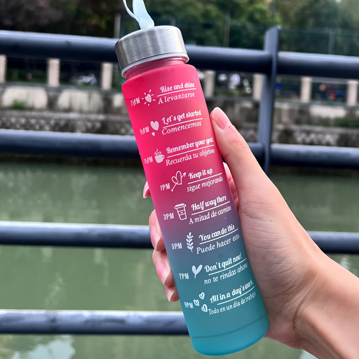 Leak-Proof 300ml Time-Marker Water Bottle – High Quality, Reusable Fitness & Sports Drink Container