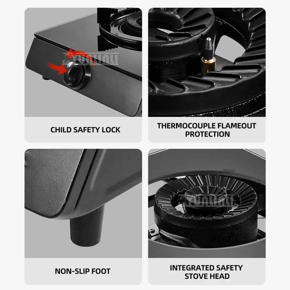 Household Single Natural Gas Liquefied Gas Cooker Portable Single Burner Gas Stove for Kitchen 6