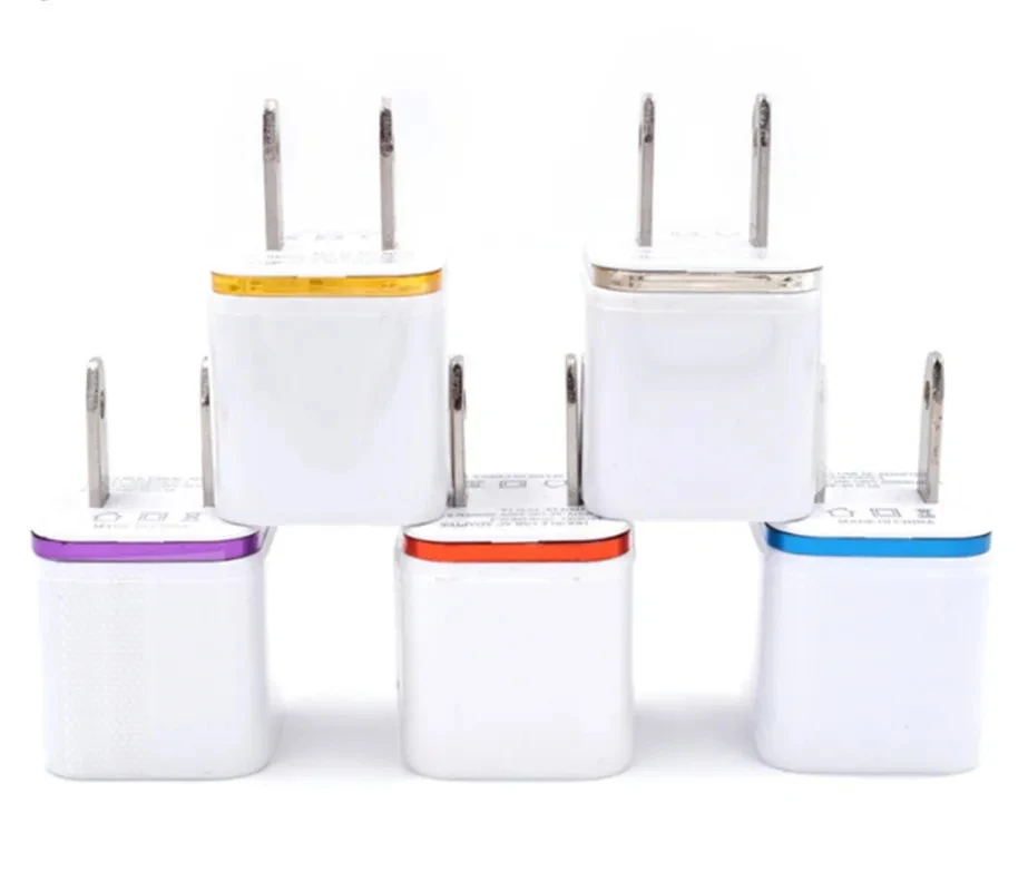

Top Quality 5V 2.1 1A Double USB AC Travel US Wall Charger Plug many colors to choose very popular all over the world fastshippi