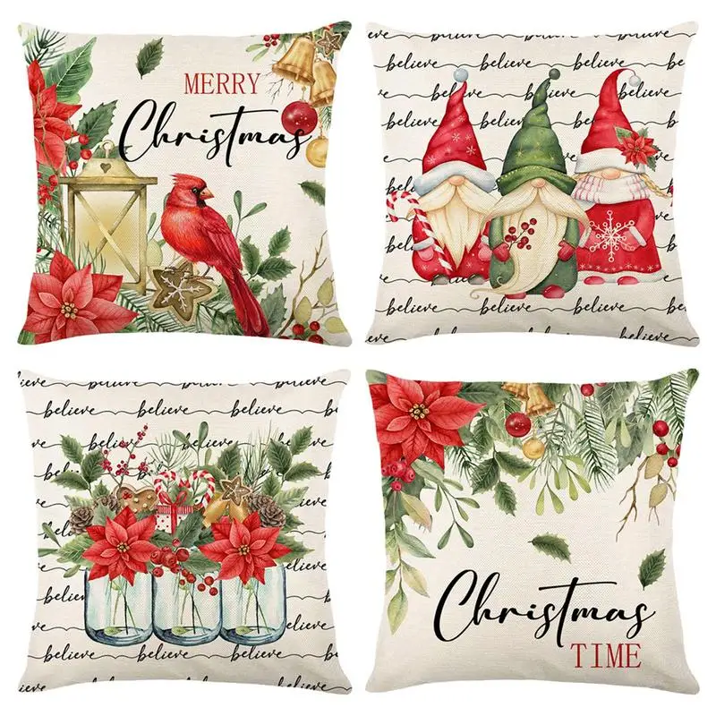 

Christmas Throw Pillow Covers Christmas Decor Pillow Cases Reusable Christmas Cushion Cover Christmas Decor Pillow Covers For