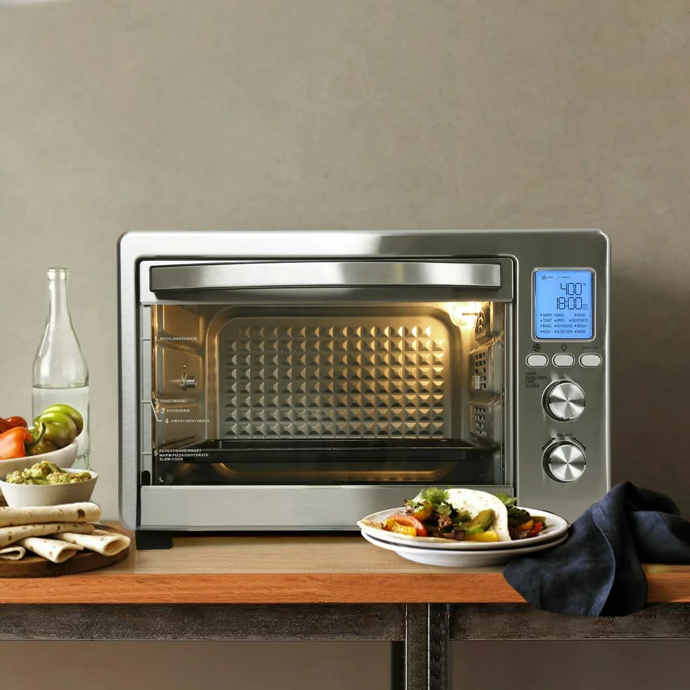 1750W 6-Slice Black and Stainless Steel Convection Toaster Oven with 1