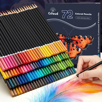 Set di matite colorate 72/120, nucleo morbido premium con colori vivaci per colorare disegnare, miscelare schizzi ombreggiati 1
