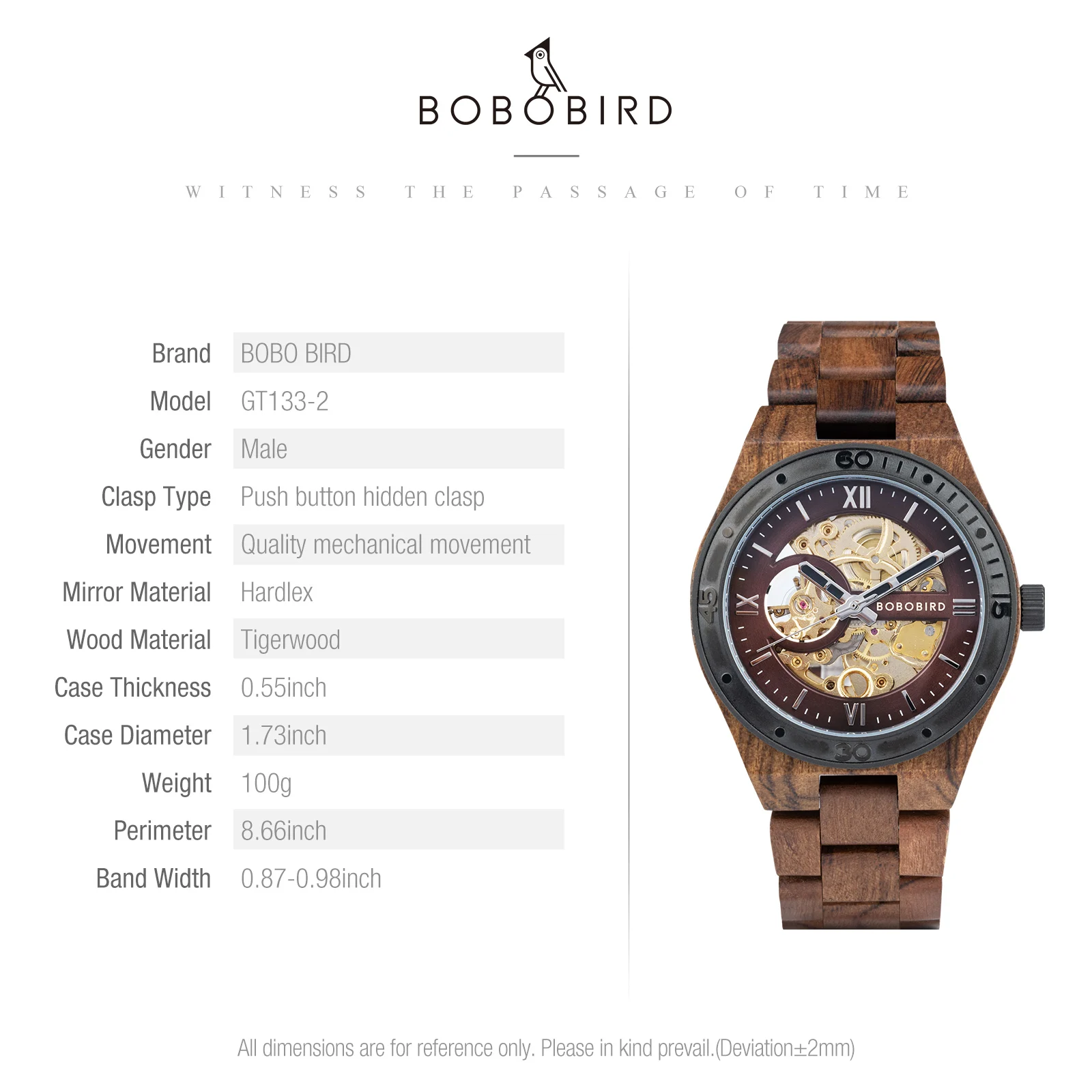 Luxury Fashion Men's Watches with Automatic Movement Mechanical Wrist Watches from BOBO BIRD the Hottest Gifts for Father's Day mechanical watch