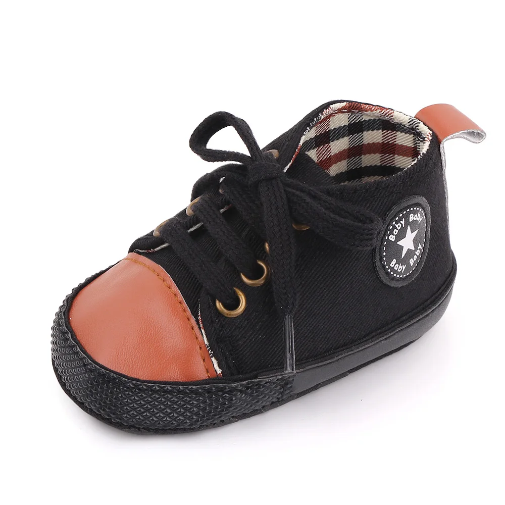 Spring Collection Baby Shoes: Classic Canvas Sneakers with Soft Sole for Newborns and Toddlers
