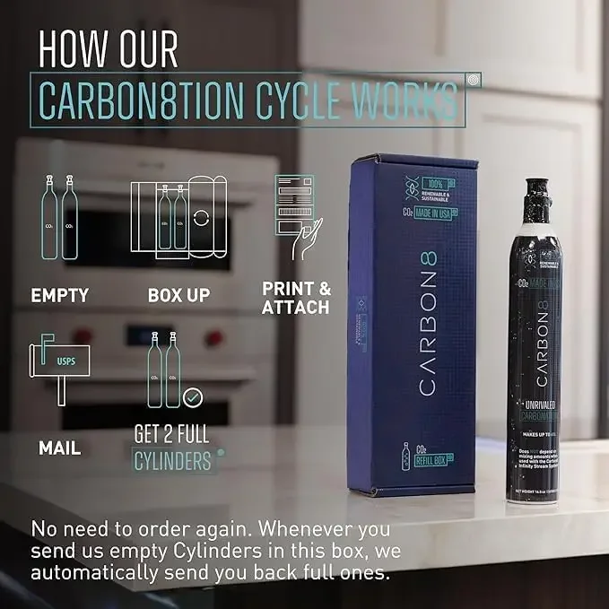 Water Maker Machine - Home Soda Stream Machine, Screw-In CO2 Carbonator, Countertop Water Mineralizer, Seltzer Soda Maker Machin 6