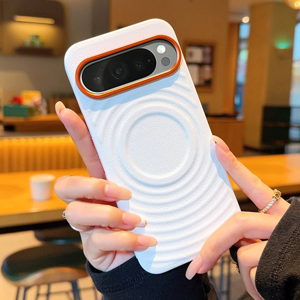 Solid Color Ripple Textured Magnetic Anti-Fingerprint Phone Case