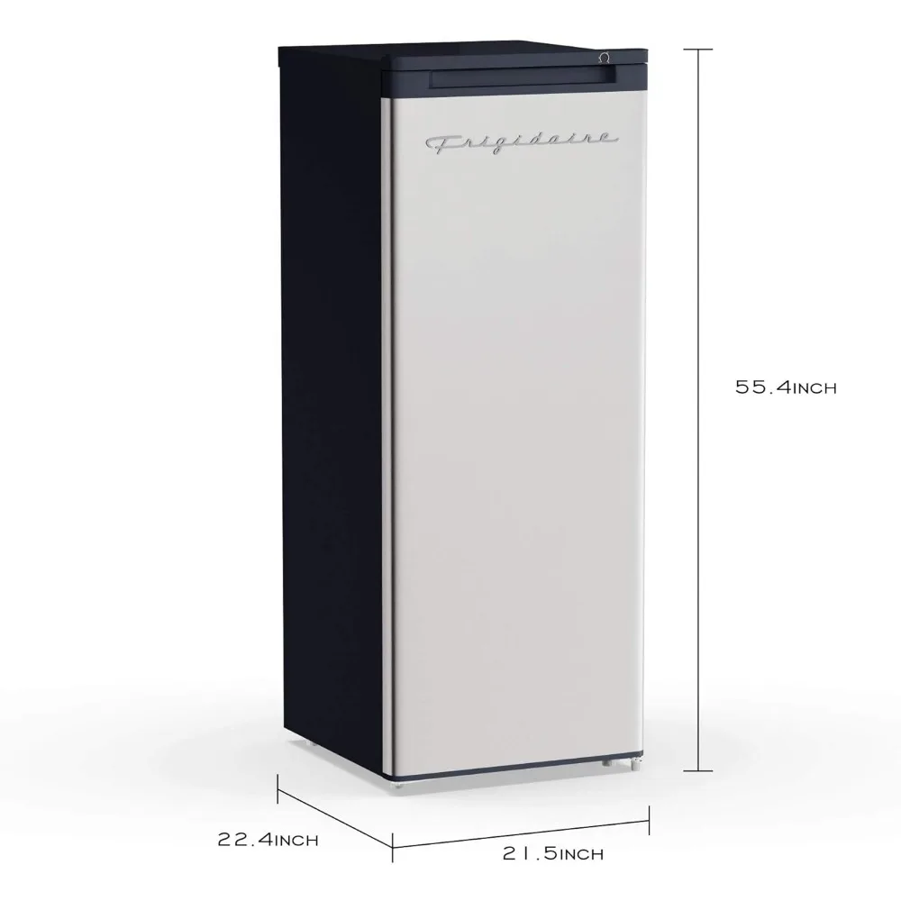 6.5 cu ft Upright Freezer, Stainless Platinum Design, Silver