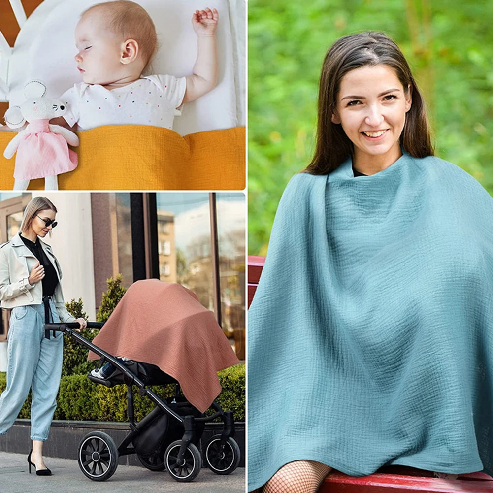 Mother Outing Breastfeeding Towel Soft Gauze Cotton Baby Feeding Nursing Covers Adjustable Anti-glare Nursing Cloth