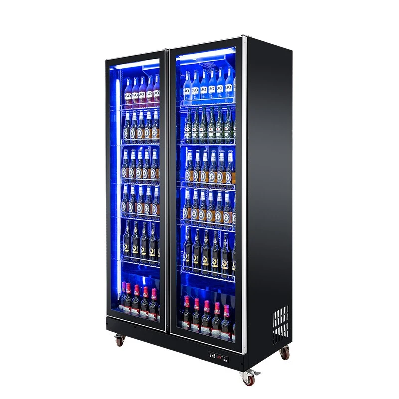 1/2/3/ Glass Door Multicolor LED Light Beer Red Wine Display Refrigerators Fan Cooling Fridge Bar Coolers Freezers