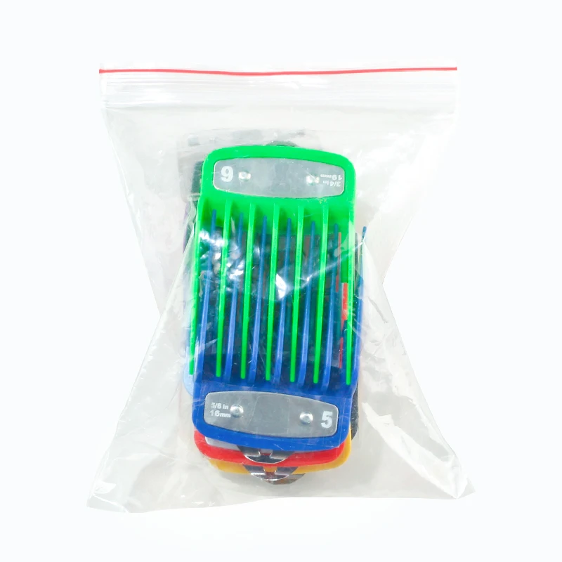 10 Sizes Set Solid Colorful Barber Hair Clipper Guards Comb Metal Hook Hair Trimmer Replacement Limit Comb Barber Shop Tools 6