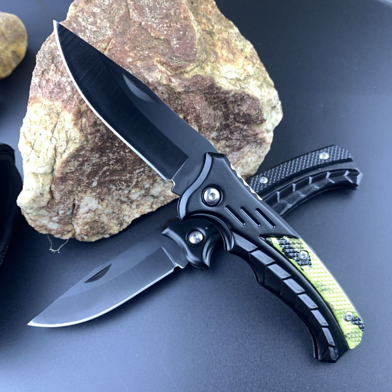 Portable Pocket Folding Knife with Silver Back Clip Stainless Steel Blade Outdoor Travel Camping Cutting Tool Holiday Gift