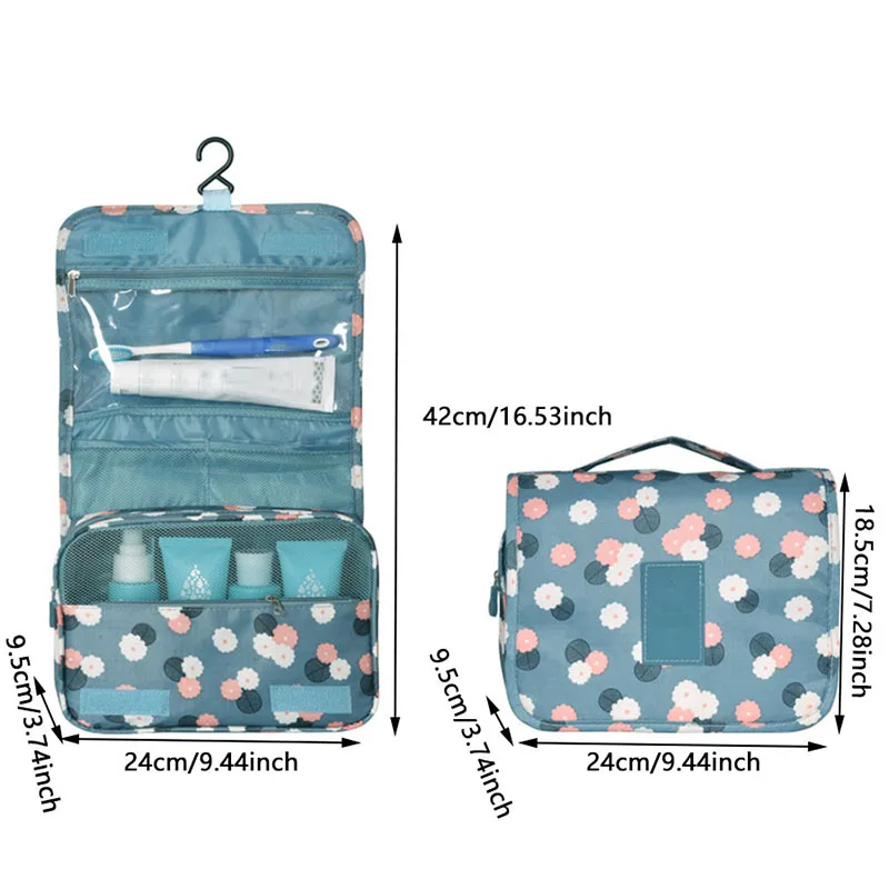 Cosmetic Bag Women Travel Pouch Waterproof Toiletries Beauty Organizer Ladies Bathroom Neceser Makeup Storage Bag With Hook Wash 3