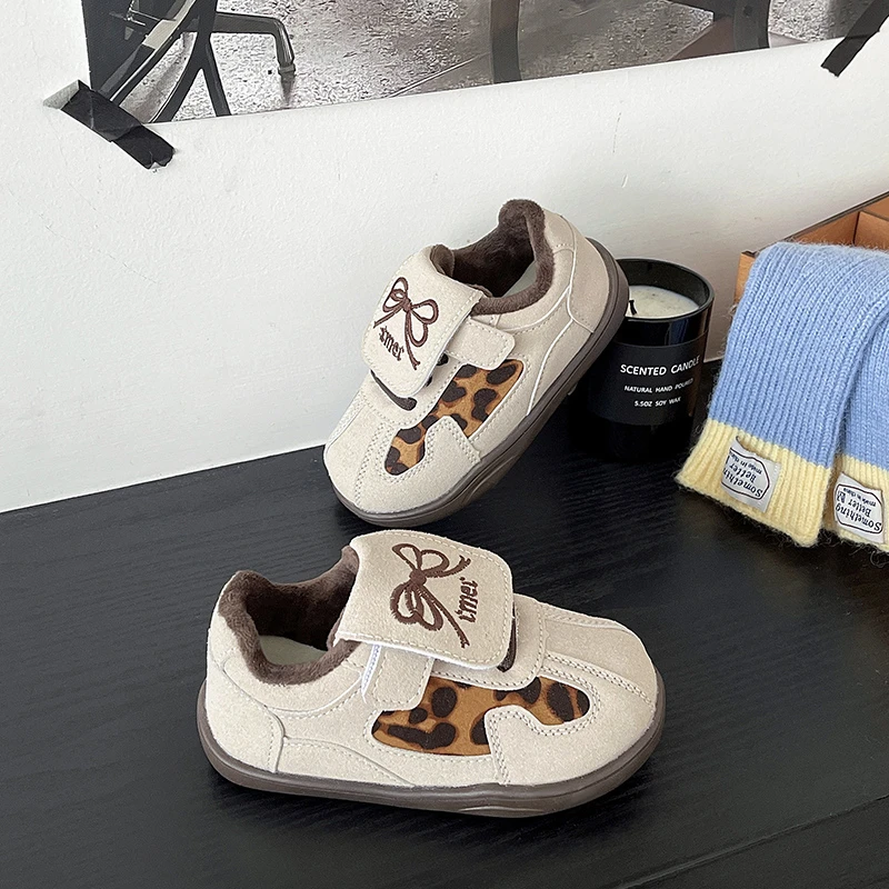 Girls Leopard Sneakers Autumn Breathable School Shoes