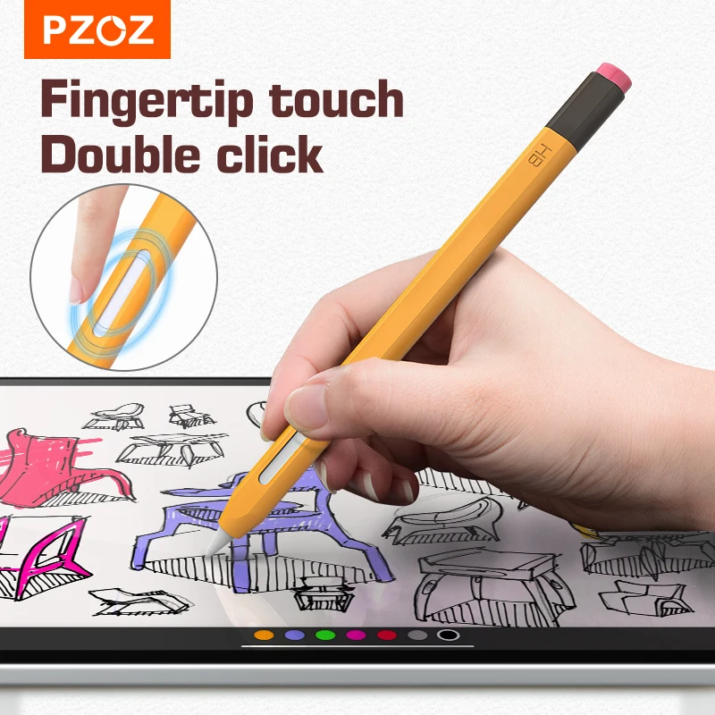 PZOZ For Apple Pencil 2 Colorful Case Cover protective case For iPad Tablet Touch Pen Stylus Silicone Sleeve Silica gel Colorful